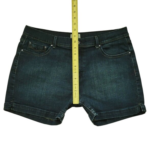 Levi's 515 Short Denim Jean Shorts Festival Dark Wash Stretch Size 12 - Picture 5 of 9